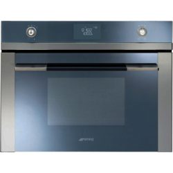 Smeg SF4120MC Built In Compact Combination Microwave Oven in Stainless Steel